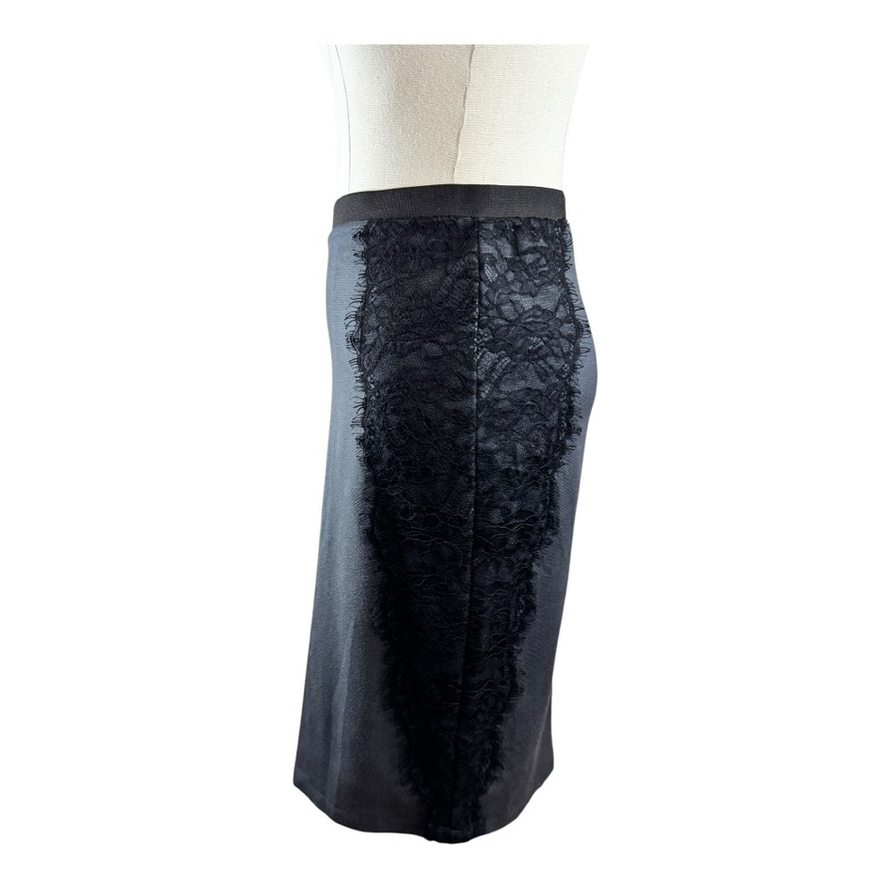 Velvet by Graham & Spencer Grey Lace Trim Pencil Skirt Size 4P - Picture 3 of 7